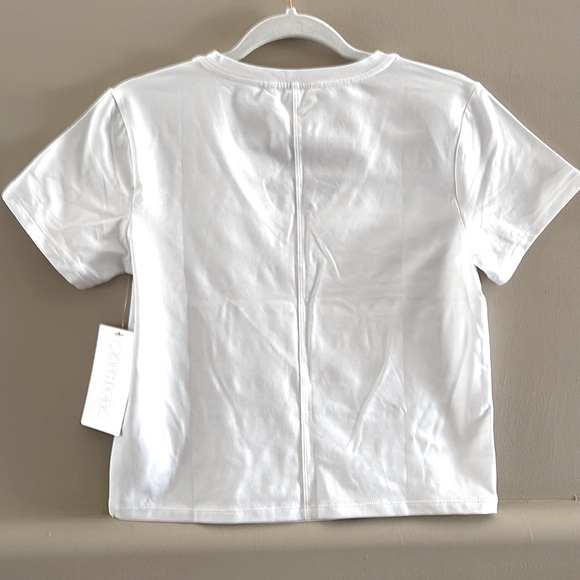Athleta Essential V-Neck Tee. Bright White. XXS. NWT. - Picture 5 of 8